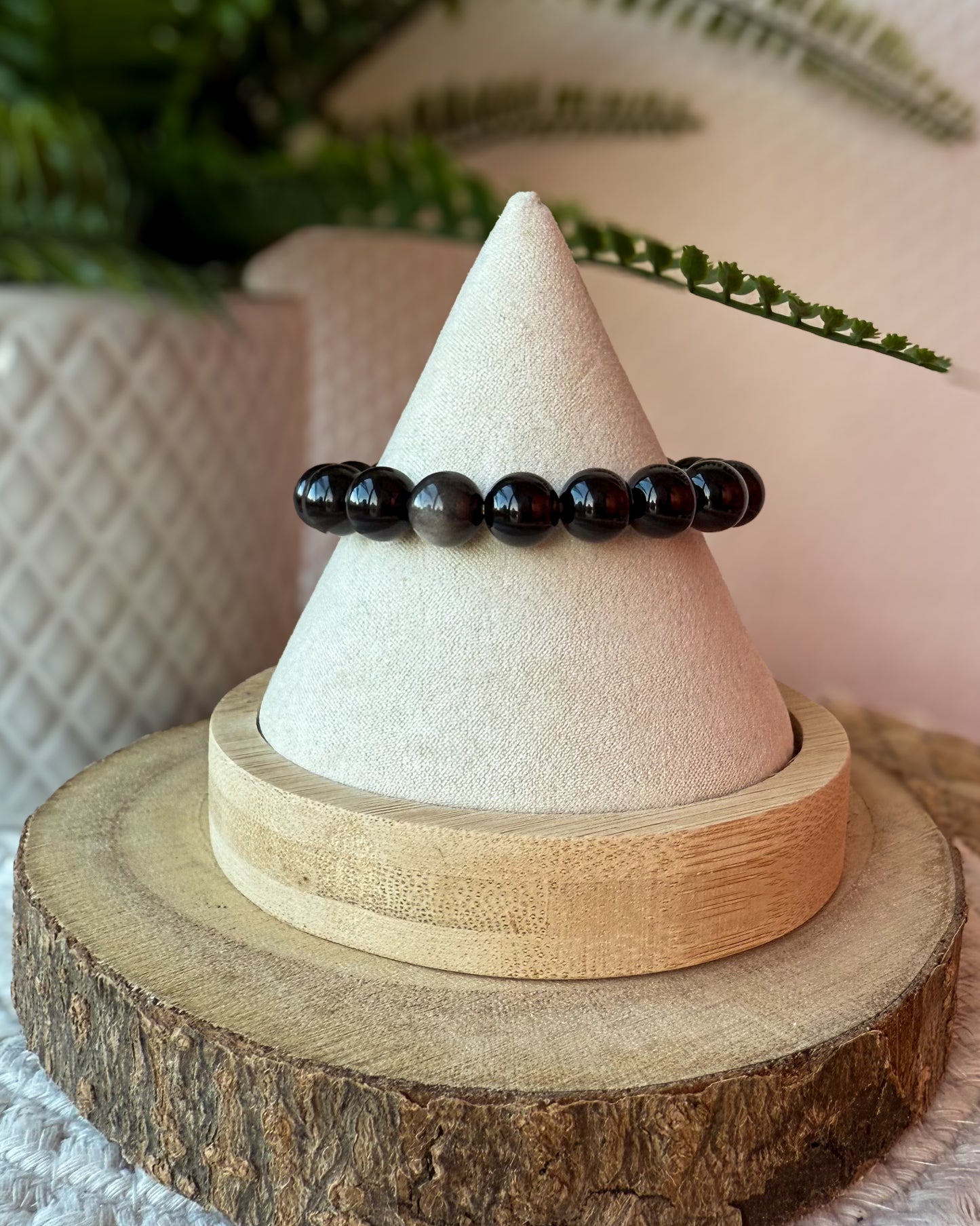 BRACELETS OBSIDIENNE ARGENTÉ
