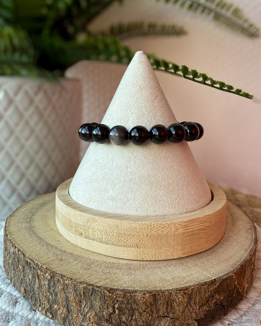 BRACELETS OBSIDIENNE ARGENTÉ