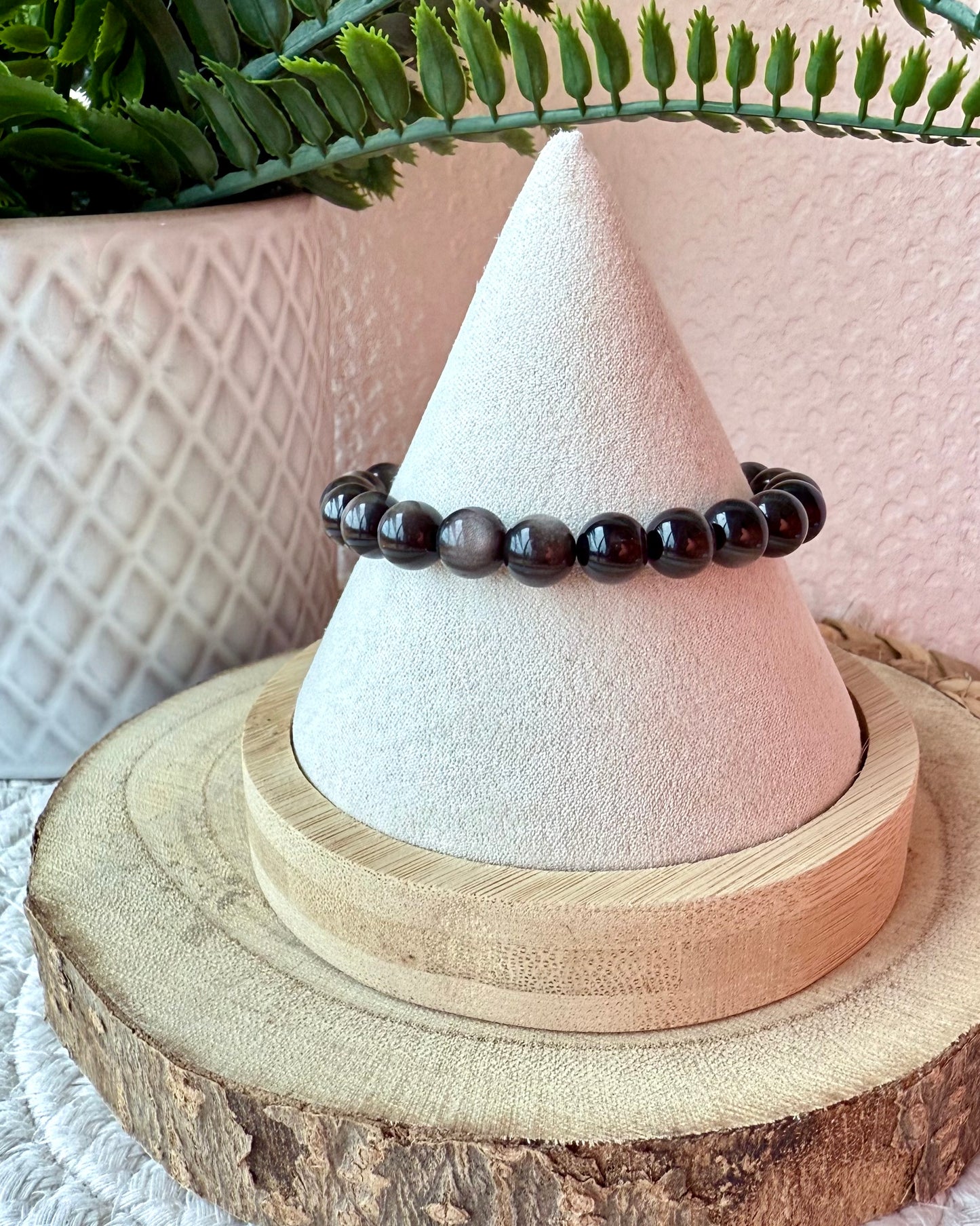 BRACELETS EN OBSIDIENNE ARGENT