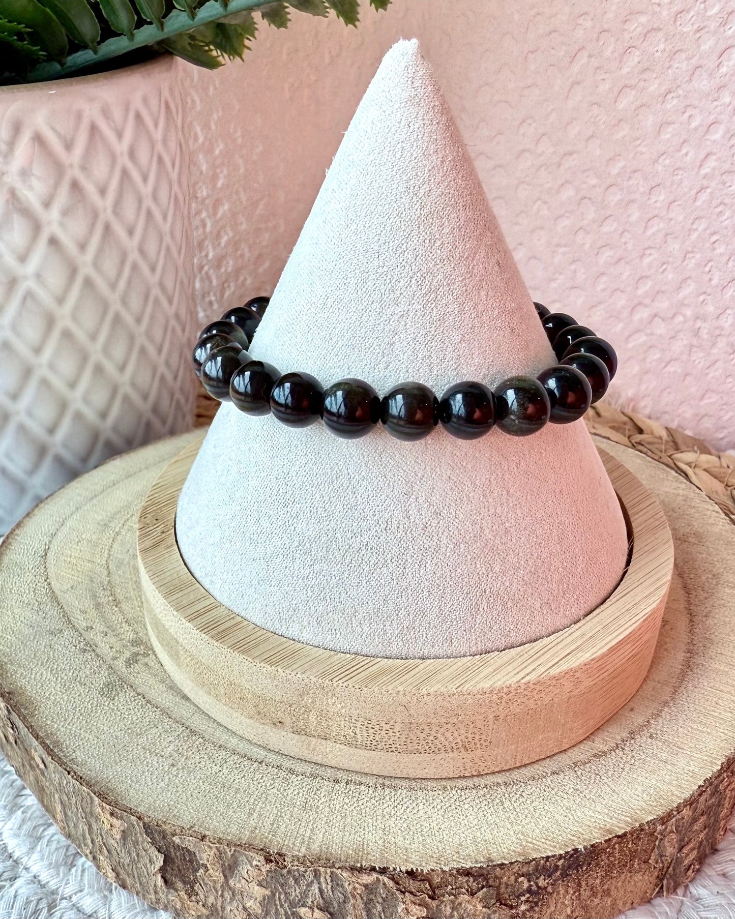 BRACELETS EN OBSIDIENNE DORÉ