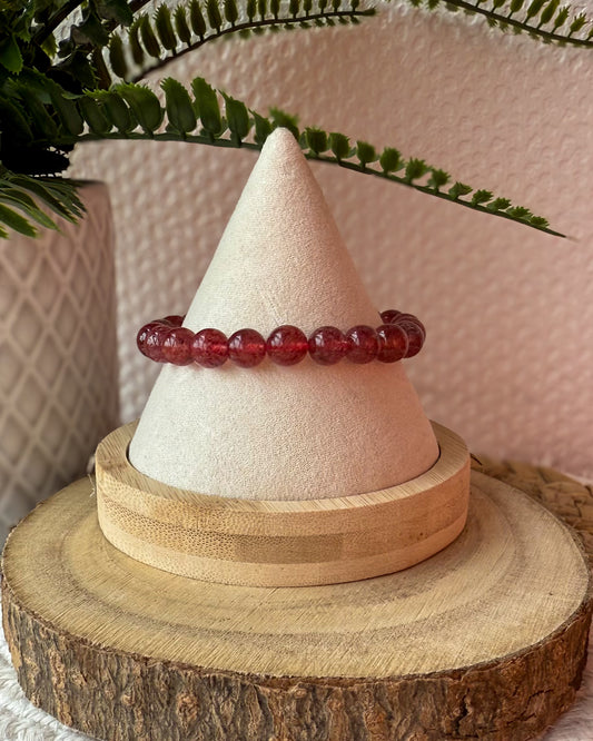 BRACELET EN QUARTZ FRAISE