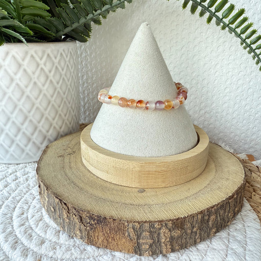 BRACELETS AGATE BLANCHE & CORNALINE