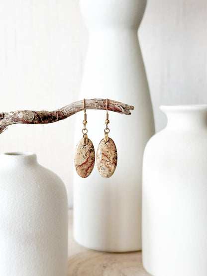 BOUCLES D'OREILLES JASPE PAYSAGE