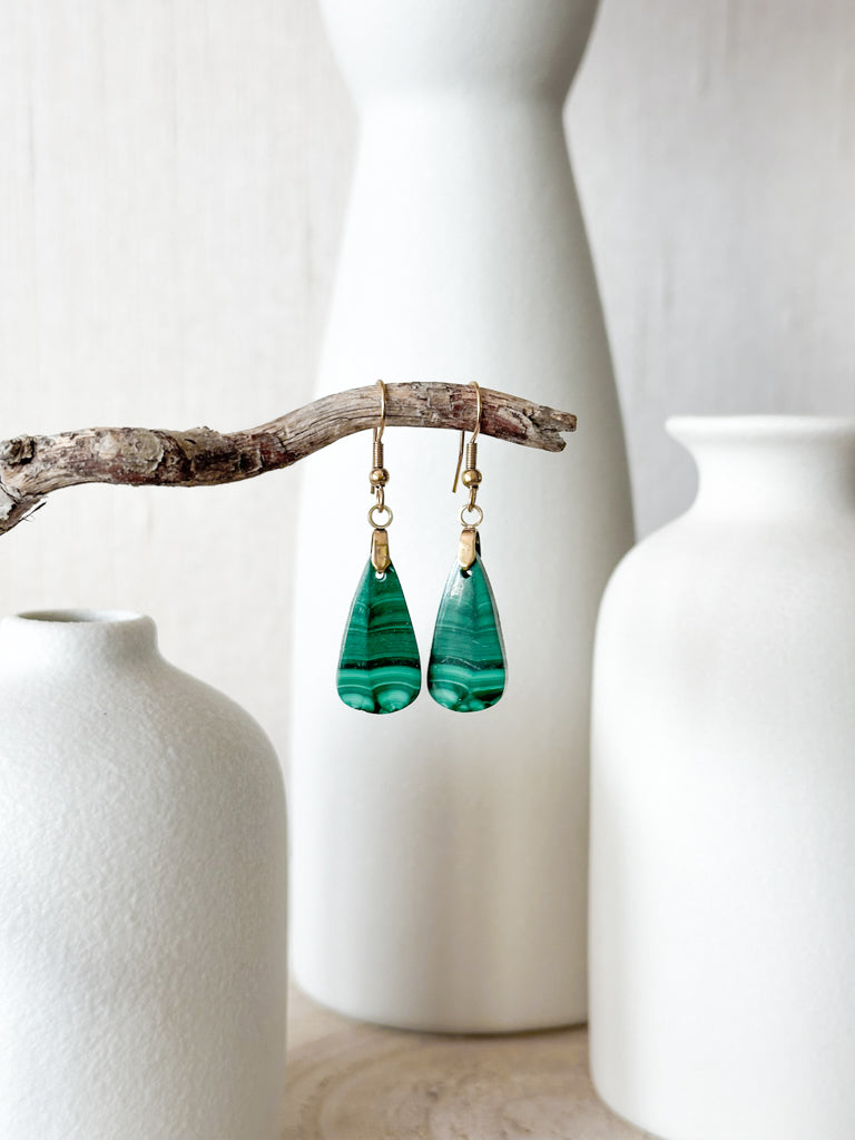 BOUCLES D'OREILLES MALACHITE