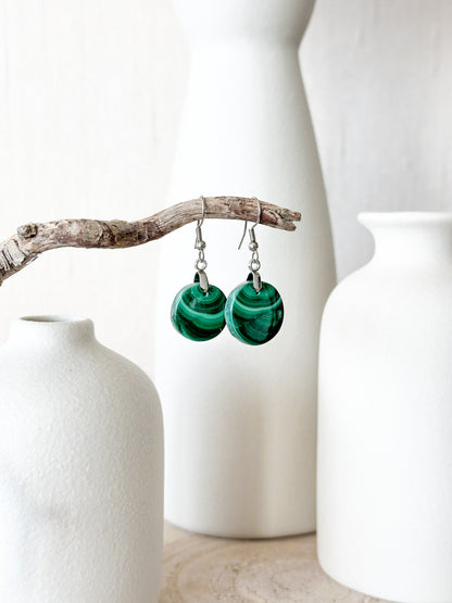 BOUCLES D'OREILLES MALACHITE