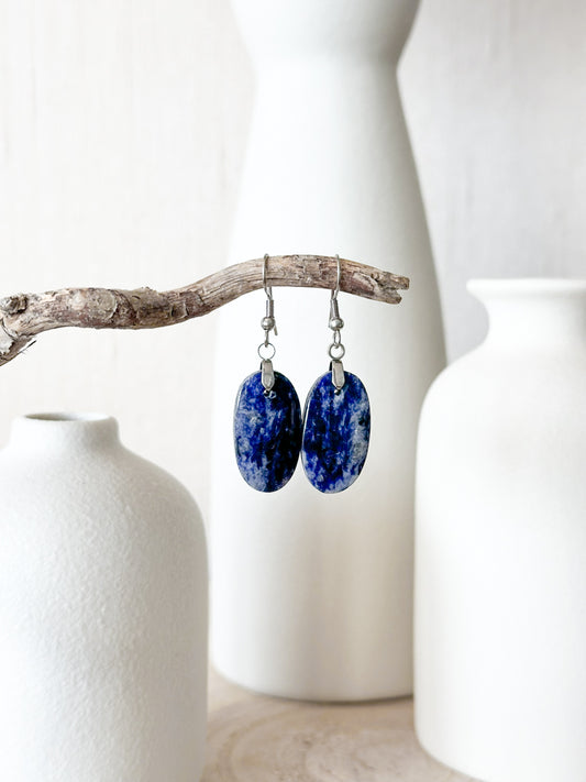 BOUCLES D'OREILLES SODALITE